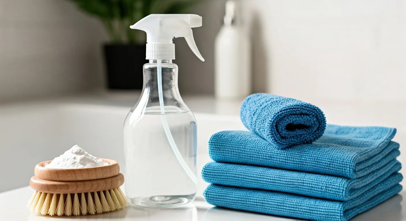 Cómo Limpiar el Baño a Fondo: Guía, Trucos y Productos 1 Productos naturales para la limpieza del baño como vinagre y bicarbonato